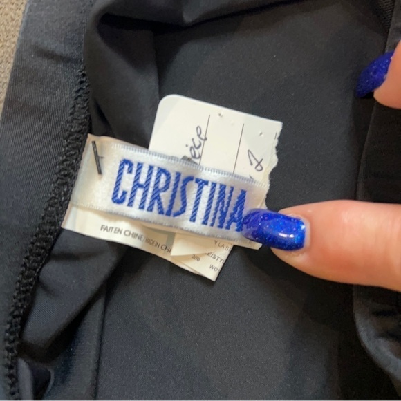 Christina Tankini Swimwear Bust Enhancer Black & Red Two Piece Swimsuit Sz. 12 - Picture 12 of 16